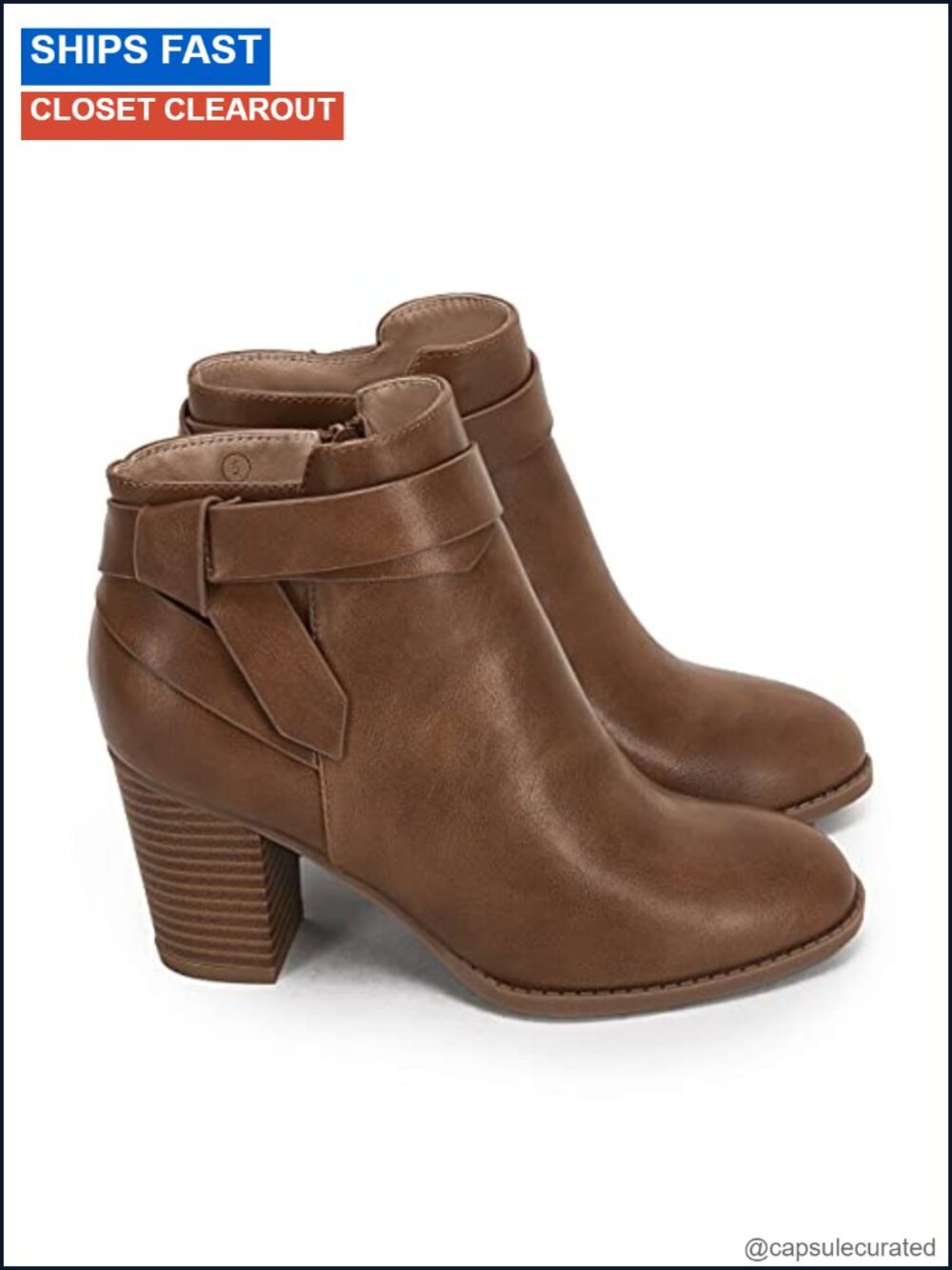Faux Suede Chelsea Ankle Booties Chunky Stacked Heel Closed Toe Zip